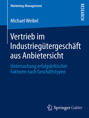 cover image of Vertrieb im Industriegütergeschäft aus Anbietersicht